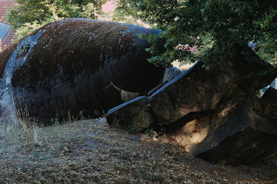 Destroyed Spitzbunker from the Second World War
