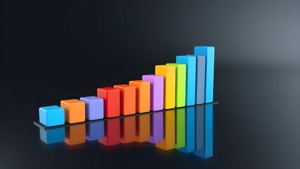 business graph on black background