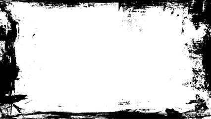 Black and white grunge textured pattern frame vector background illustration