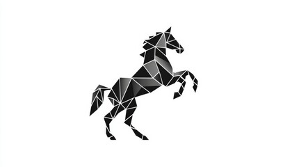 a stylized geometric horse icon
