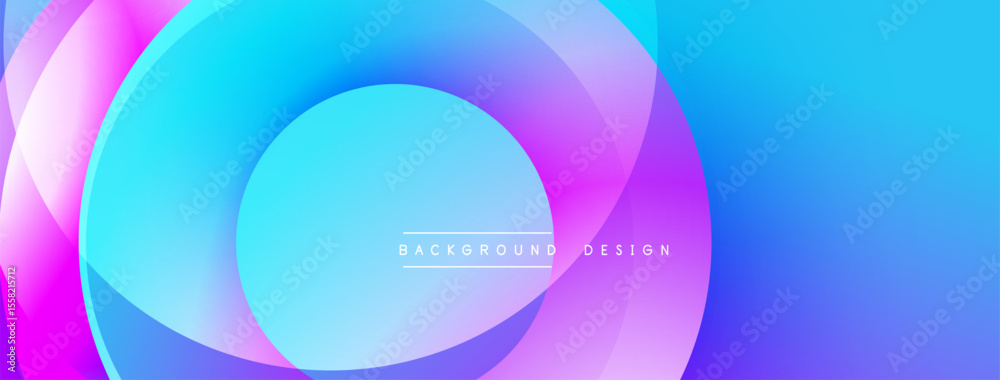 Aufkleber Abstract vibrant design. Overlapping circles create dynamic, colorful gradient effect. Modern background suitable for various projects.
