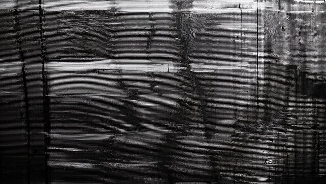 Glitch noise static television. Royalty high-quality free best stock of abstract digital motion art distorted background, CRT tv screen no signal, error, noise and distortions effect, black and white