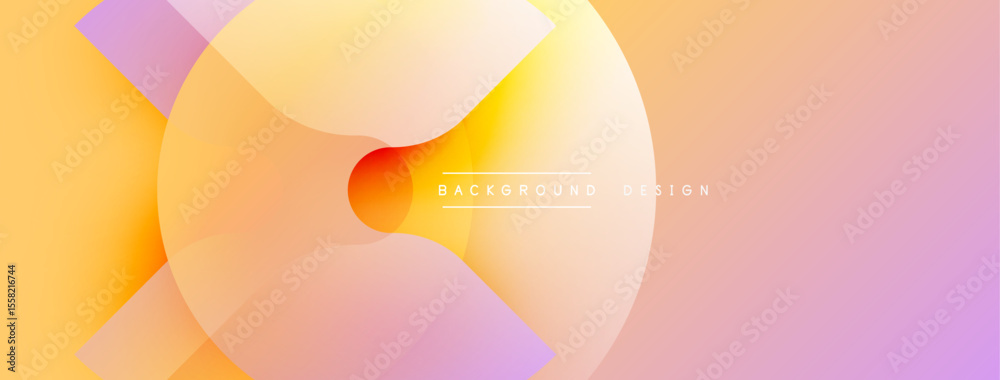 Poster Abstract gradients overlap, creating dynamic visual effect. Soft colors blend, forming modern background design. Minimalist style.