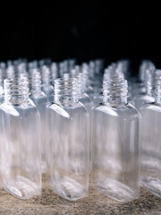 Row of plastic PET Bottles Production Line – Ready for Bottling.