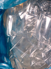 Used Plastic Bottles Collected for Recycling.