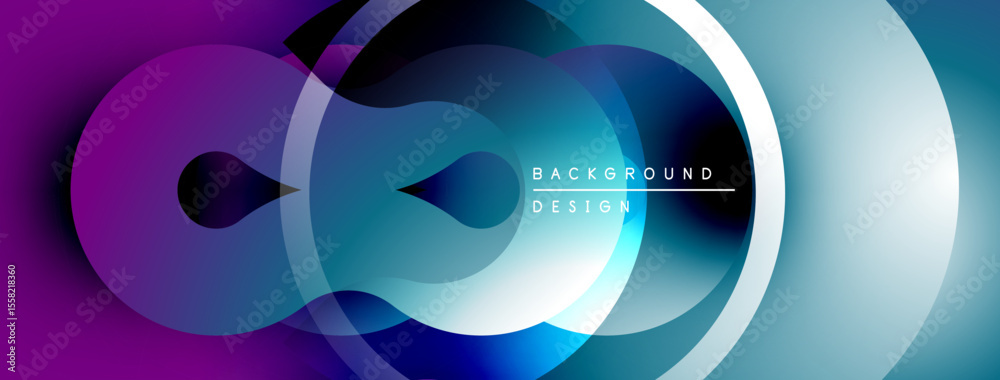 Poster abstract flowing shapes, vibrant colors create modern design. gradient blends, smooth transitions of