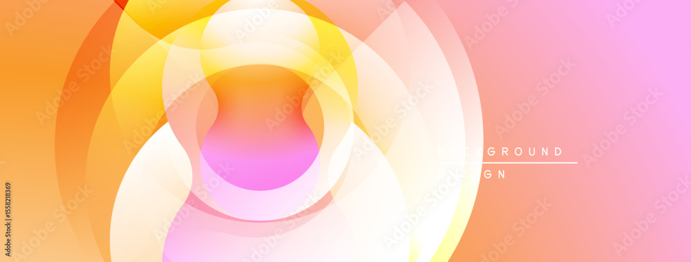 Aufkleber Abstract layers create warm gradient. Soft circles overlap, forming dynamic visual effect. Light hues blend seamlessly.