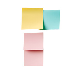 Fototapeta premium Colorful sticky notes forming letter T on black background