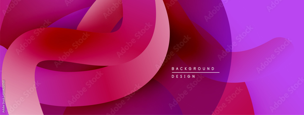 Poster abstract fluid shapes, vibrant magenta, purple hues. modern design, smooth gradients create dynamic 