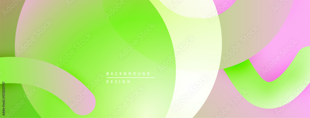 Aufkleber abstract fluid shapes, vibrant gradients. soft pastel colors blend seamlessly creating modern backgr