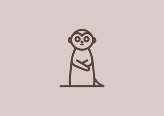 Minimal meerkat line logo for alert, team, or safari branding style.
