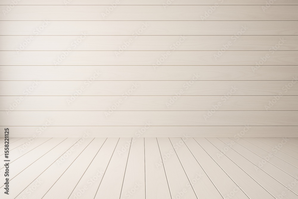 Aufkleber minimalist light wooden interior room with clean planks and empty space for design or branding conce