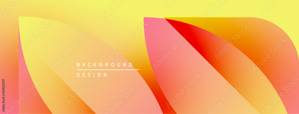 Poster abstract gradient background. yellow, orange, red hues blend smoothly. minimalist design with text o