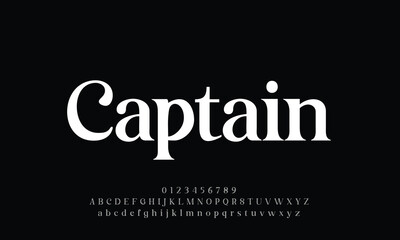 Attractive elegant Captain Meredith serif alphabet display font vector with ligature style