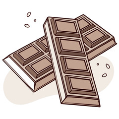 Hand Drawn Chocolate Bar Vector – Sweet Cocoa Snack Illustrations