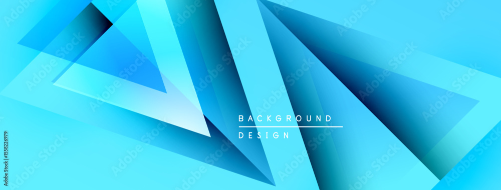 Poster Abstract blue layers create dynamic gradient effect. Modern design, suitable for backgrounds, presentations, digital art.