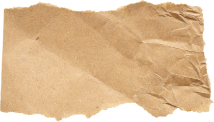 piece of brown paper tear isolated on white background