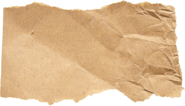 piece of brown paper tear isolated on white background