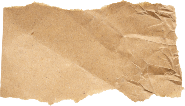piece of brown paper tear isolated on white background