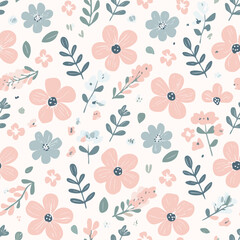 Floral Seamless Pattern &ndash; Elegant Botanical Background Design