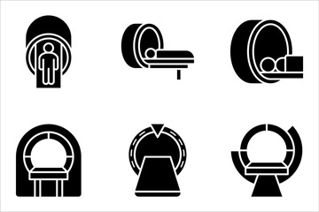 MRI and CT Scanner icon set. Medical imaging. Radiology doctor. Healthcare service. vector illustration on white background