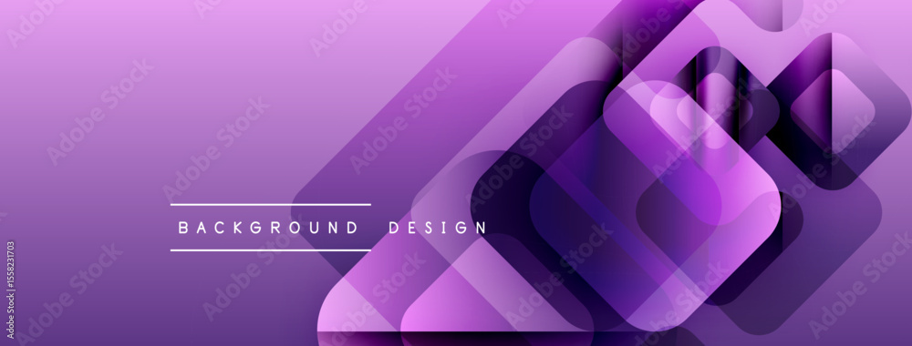 Aufkleber purple abstract background. geometric shapes overlap, creating modern design. gradient colors provid