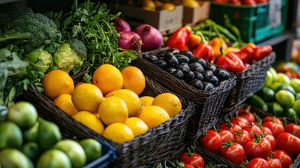 An open refrigerator fully stocked with fresh fruits, vegetables, and healthy meals