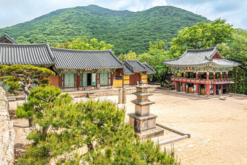 Buildings in the Beomeosa Temple Komlex near Busan in South Korea