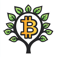 Bitcoin Tree Cryptocurrency and Financial Growth Concept