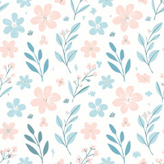 Floral Seamless Pattern &ndash; Elegant Botanical Background Design