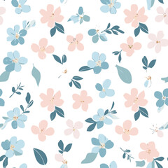 Floral Seamless Pattern &ndash; Elegant Botanical Background Design