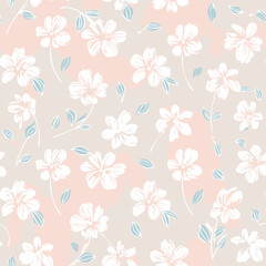 Floral Seamless Pattern &ndash; Elegant Botanical Background Design