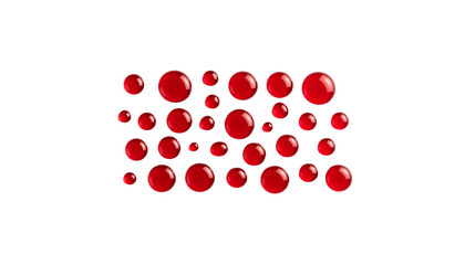 Red blood drops on white background