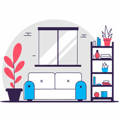 vector illustration of a living room