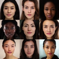 Model business with diverse individuals. Casting of fashion models and their portfolio. Mixed