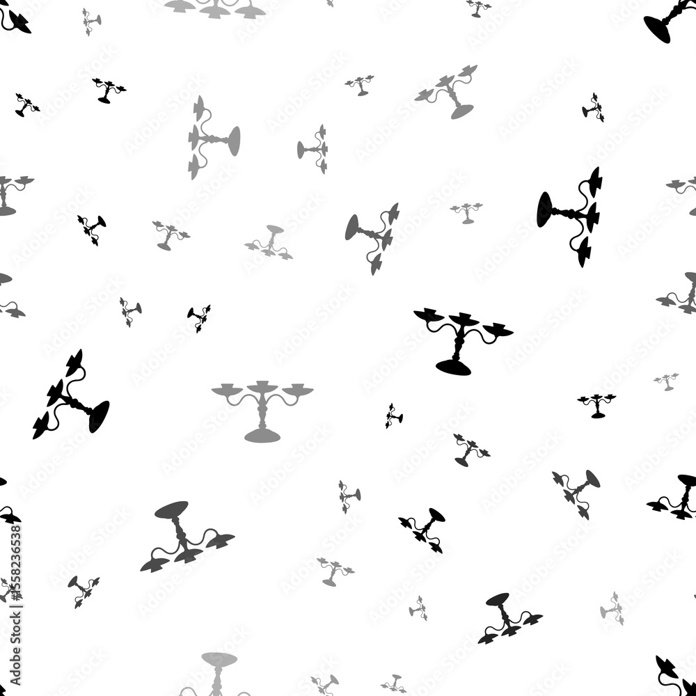 Aufkleber Seamless vector pattern with candlestick symbols, creating a creative monochrome background with rotated elements. Illustration on transparent background