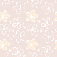 Fototapeta premium Floral Seamless Pattern – Elegant Botanical Background Design