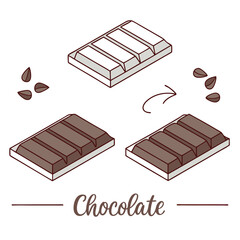 Hand Drawn Chocolate Bar Vector – Sweet Cocoa Snack Illustrations