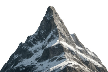 Snow-capped matterhorn peak rising majestically against a transparent background, showcasing its iconic pyramidal shape