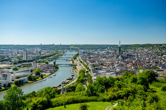 Rouen, France panoramic view on a summer day