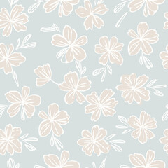 Fototapeta premium Floral Seamless Pattern – Elegant Botanical Background Design