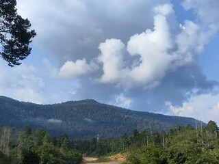 clouds in the mountains