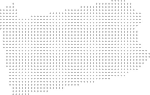 Pennsylvania, United States – circle dot grid vector map (Albers equal area conic projection, PPT-compatible & fully editable)
