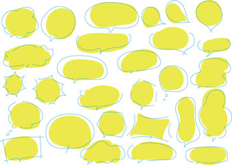 たくさんのかわいいフキダシセット