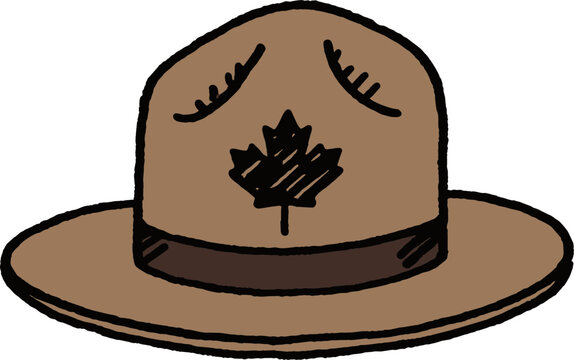 Mountie Hat Doodle Icon &ndash; Canadian Police Symbol
