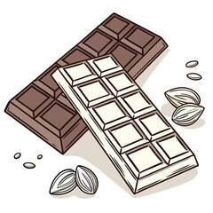 Hand Drawn Chocolate Bar Vector – Sweet Cocoa Snack Illustrations