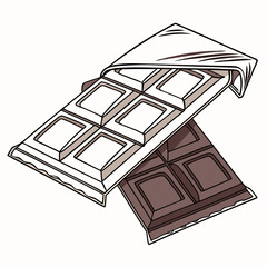 Hand Drawn Chocolate Bar Vector – Sweet Cocoa Snack Illustrations