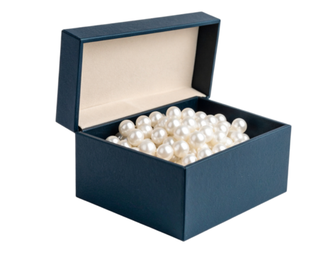  Firefly_Small jewelry box with pearls isolated on transparency photo png file 
