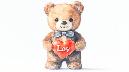 Adorable teddy bear with a heart expressing love and affection for sweet moments