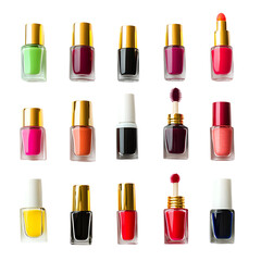 Obraz premium Colorful Nail Polish and Lip Products Beauty Collection